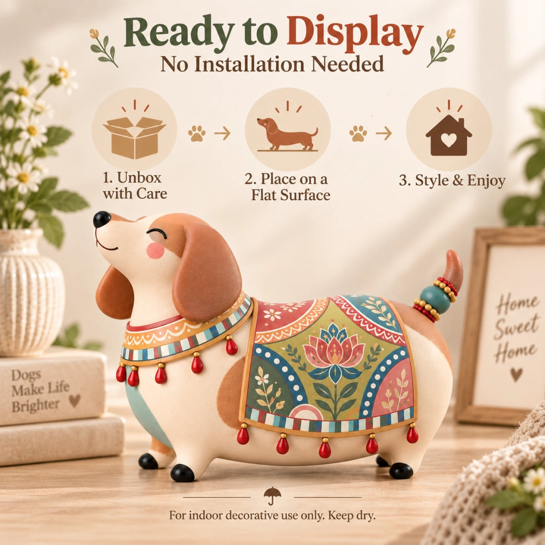 Ready to display dachshund figurine