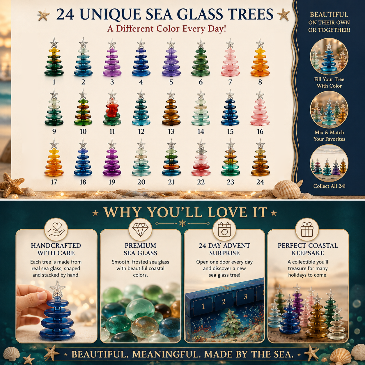 2026 Sea Glass Christmas Tree Advent Calendar