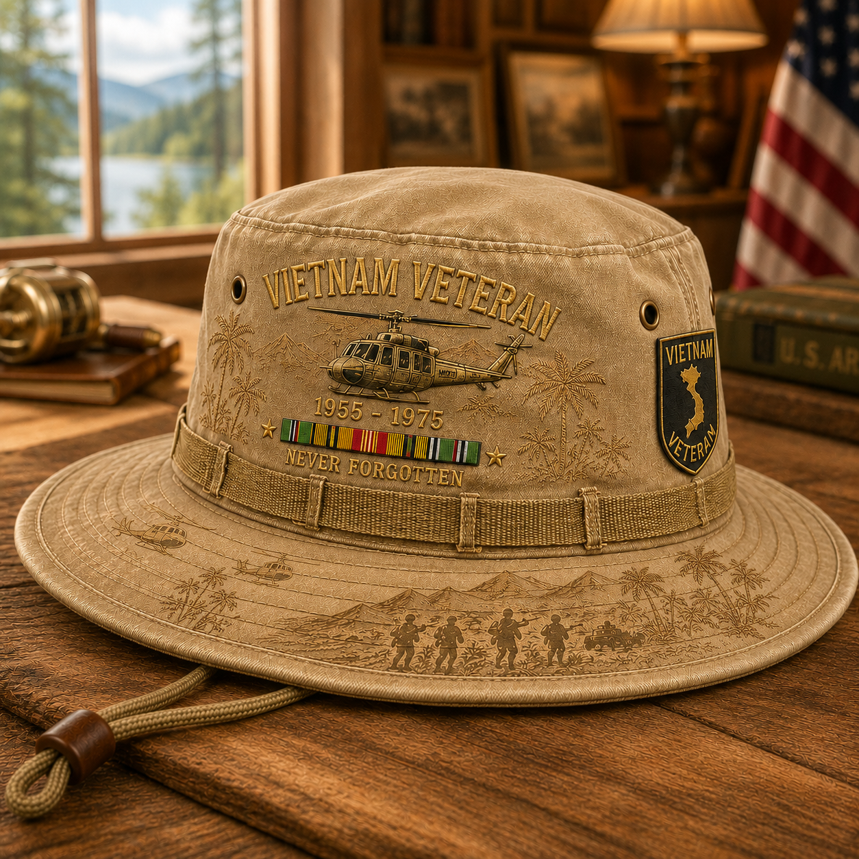 us🎖️Vietnam Veteran Never Forgotten 1955–1975 Vintage Outdoor Boonie Hat