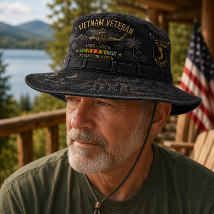 us🎖️Vietnam Veteran Never Forgotten 1955–1975 Vintage Outdoor Boonie Hat