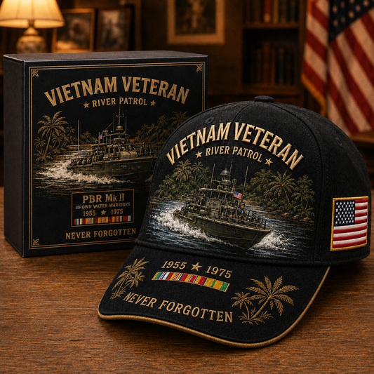 us🌊🚤Vietnam Veteran PBR Mk II River Patrol – ”Never Forgotten“ Commemorative Cap