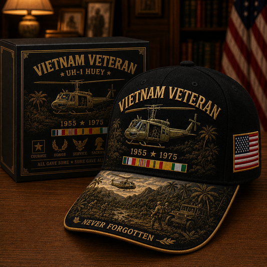 Vietnam Veteran UH-1 Huey Never Forgotten Commemorative Cap
