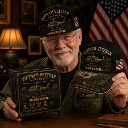 Vietnam Veteran UH-1 Huey Never Forgotten Commemorative Cap