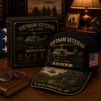 Vietnam Veteran UH-1 Huey Never Forgotten Commemorative Cap