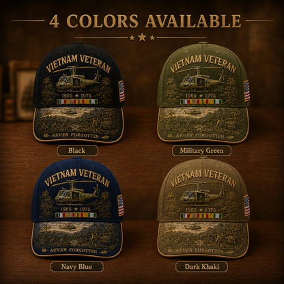 Vietnam Veteran UH-1 Huey Never Forgotten Commemorative Cap