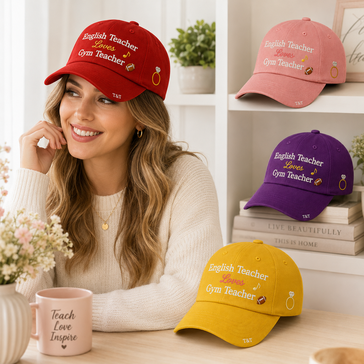 English Teacher & Gym Teacher Embroidered Cap
