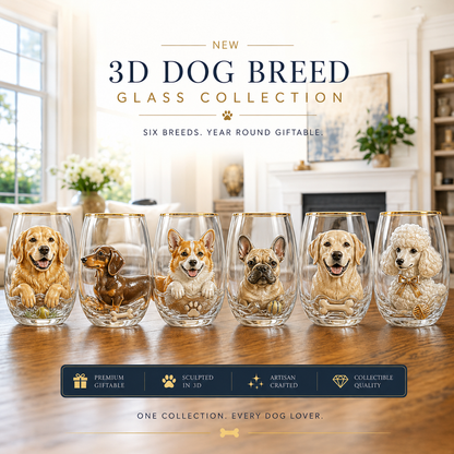🐶 3D Dog Breed Glass Collection