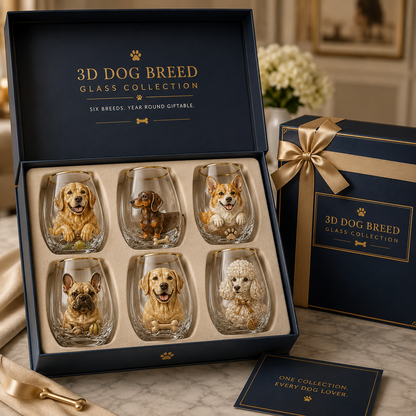 🐶 3D Dog Breed Glass Collection