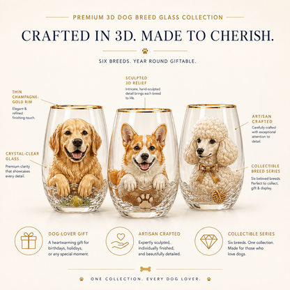 🐶 3D Dog Breed Glass Collection