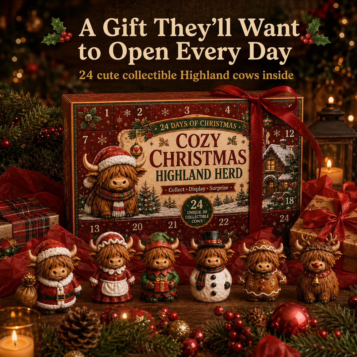 🤠 24PCS Western Highland Cow Collector Set – 4 Western Worlds + Secret #25 🐮✨