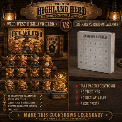 🤠 24-Piece Western Highland Cow Collector Set – 4 Western Worlds + Secret #25 🐮✨