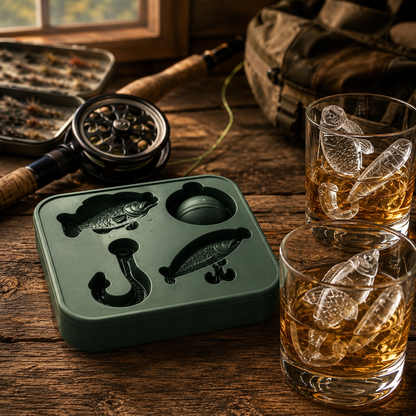 🎣 Fishing-Themed Ice Mold – Fish, Lure, Hook & Bobber Shapes