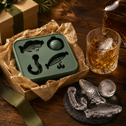 🎣 Fishing-Themed Ice Mold – Fish, Lure, Hook & Bobber Shapes