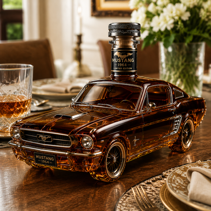 🐎Ford Mustang Muscle Car Whiskey Bottle