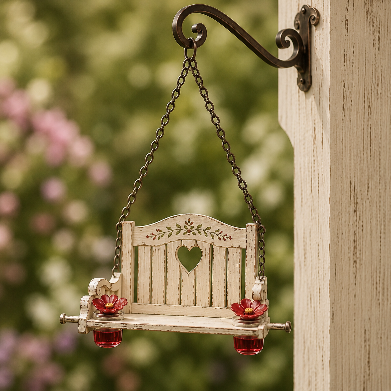 🪑🐦 Vintage Hummingbird Porch Swing Feeder – Rustic Hanging Garden Nectar Station