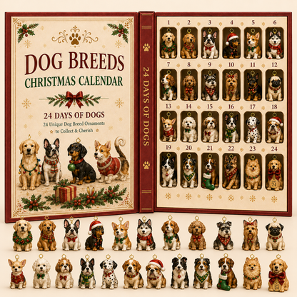 🐶🎄 24 Days of Dogs Christmas Advent Calendar – 24 Unique Breed Ornaments to Collect & Hang