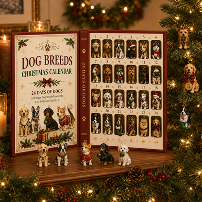 🐶🎄 24 Days of Dogs Christmas Advent Calendar – 24 Unique Breed Ornaments to Collect & Hang