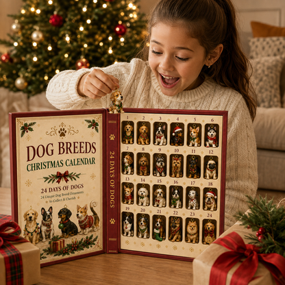 🐶🎄 24 Days of Dogs Christmas Advent Calendar – 24 Unique Breed Ornaments to Collect & Hang