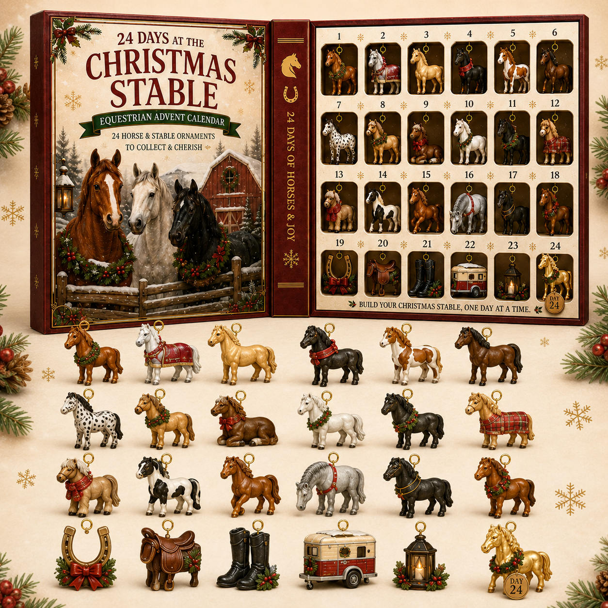 🐴🎄 24 Days at the Christmas Stable – 24 Collectible Horse & Equestrian Holiday Ornaments