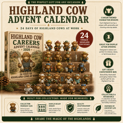 🐮🎄 Highland Cow Careers Advent Calendar 2026 – 24 Days of Country Charm 🎁🤎