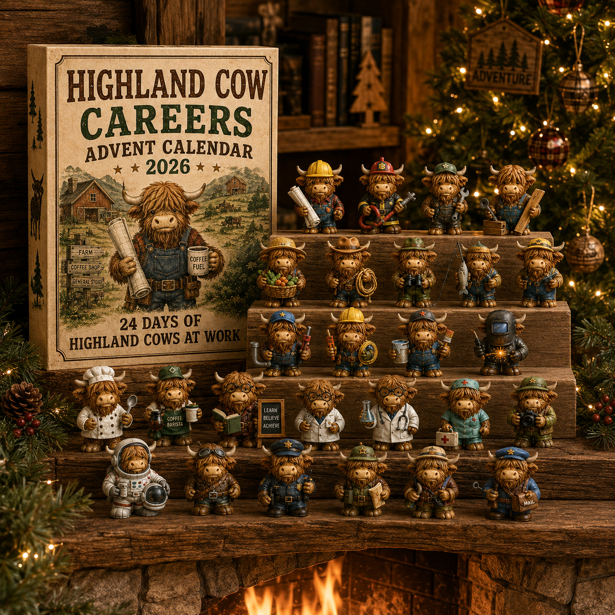 🐮🎄 Highland Cow Careers Advent Calendar 2026 – 24 Days of Country Charm 🎁🤎