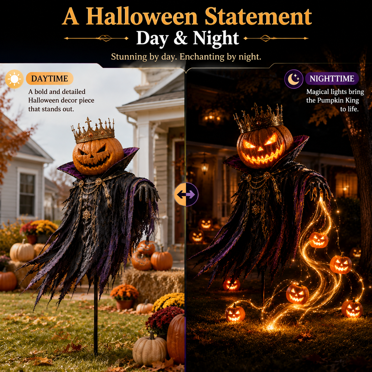 🎁Today 49% OFF🎃Pumpkin King Awakening– Flowing LED Halloween Yard Light