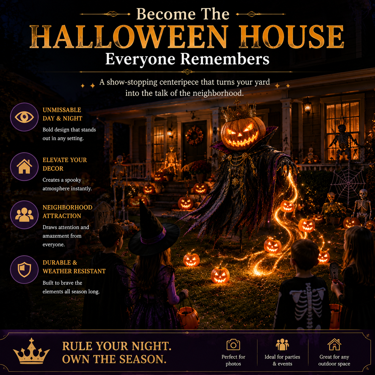🎁Today 49% OFF🎃Pumpkin King Awakening– Flowing LED Halloween Yard Light