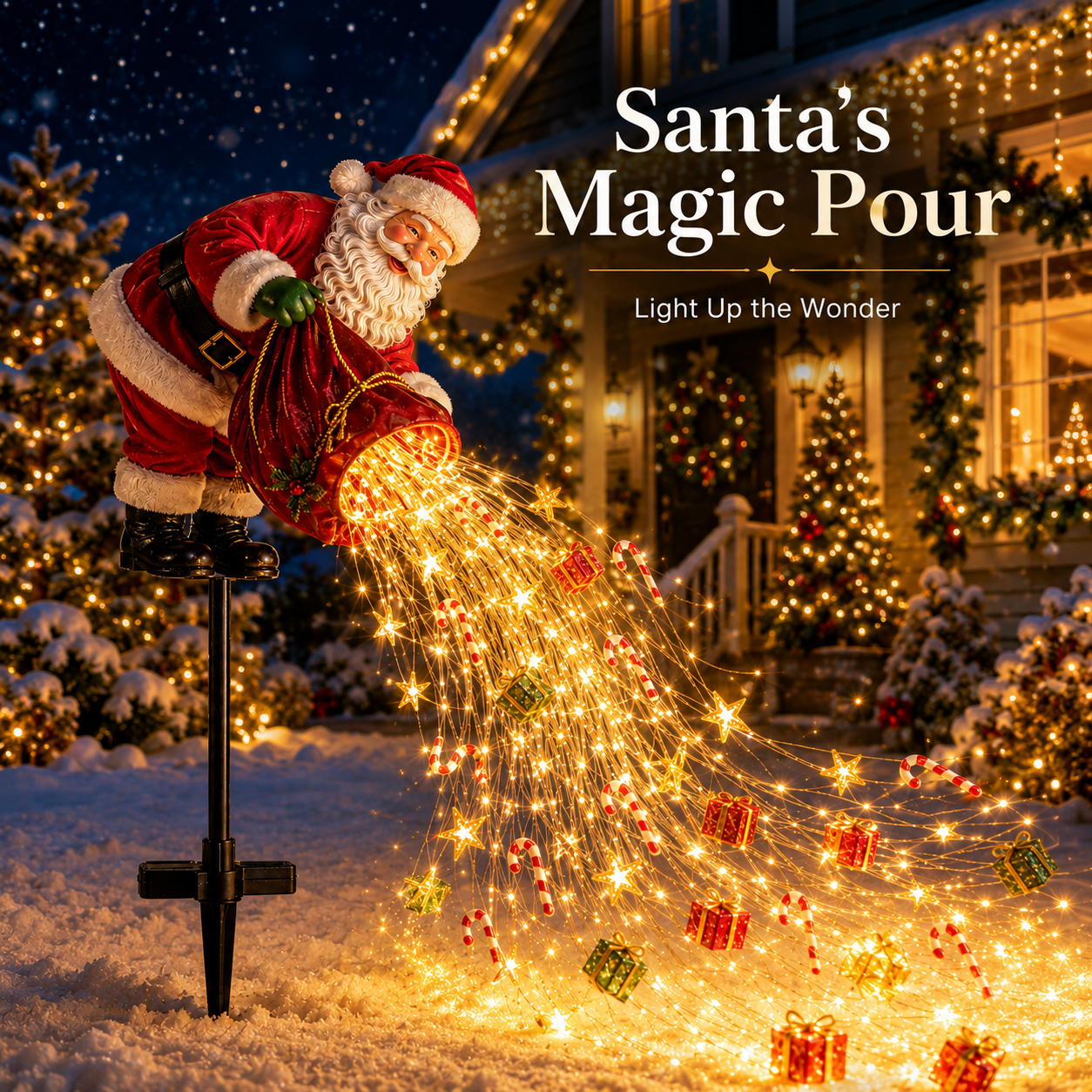 🎁Only Today 49% OFF🎁 Santa’s Magic Pour – Flowing LED Christmas Garden Light