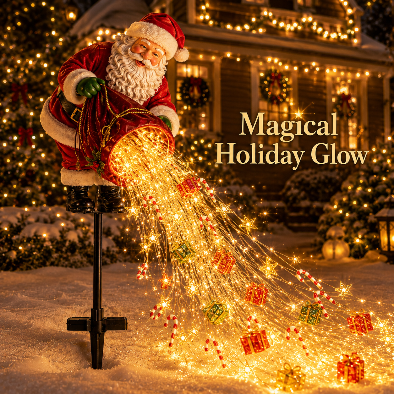 🎁Only Today 49% OFF🎁 Santa’s Magic Pour – Flowing LED Christmas Garden Light