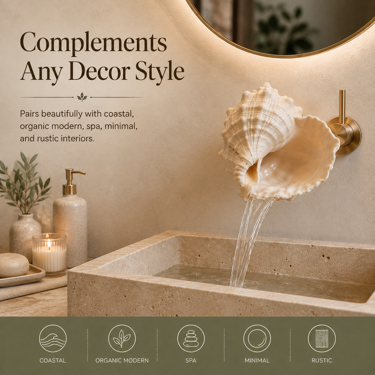 Coastal Seashell Wall-Mount Faucet
