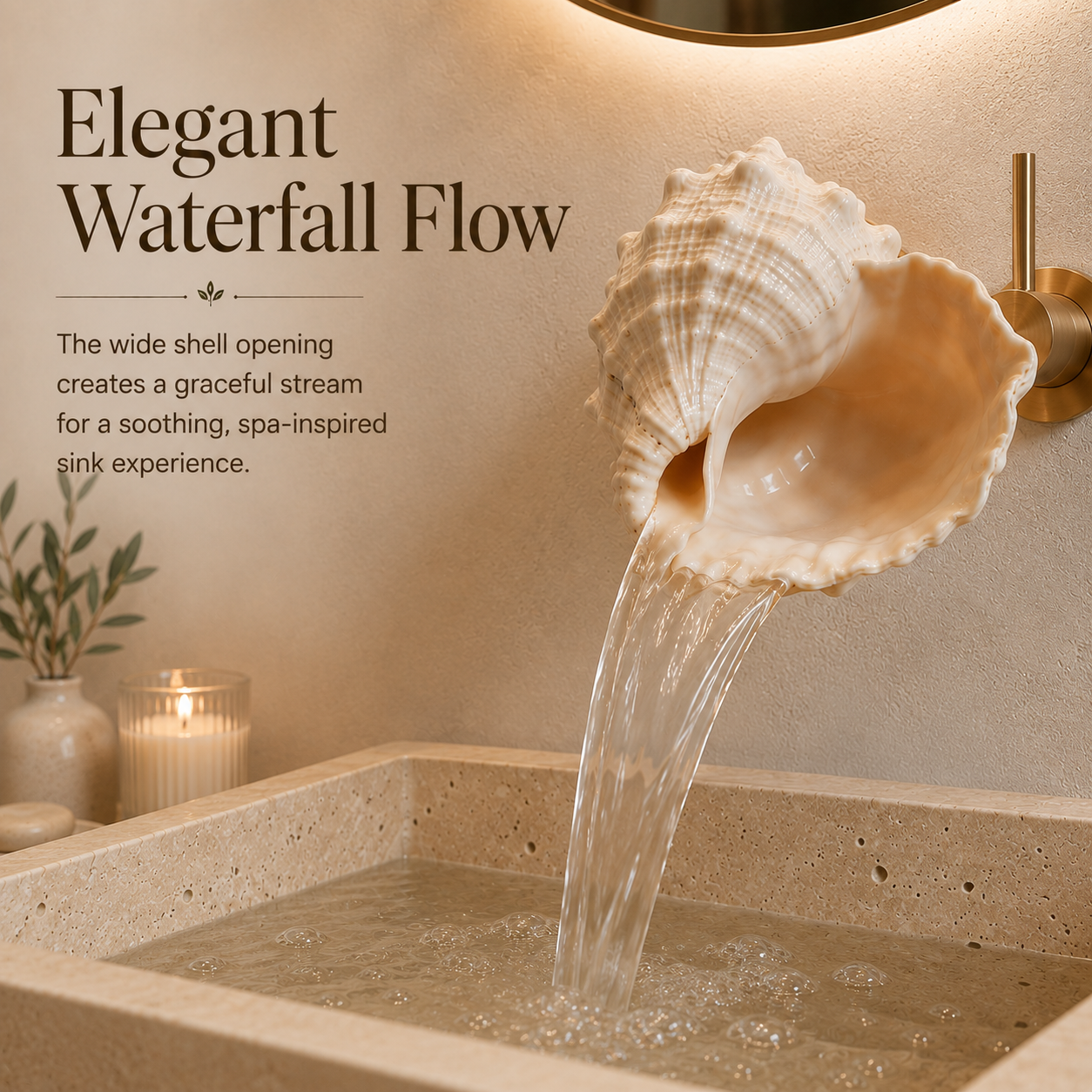 Shell faucet wall mounting components