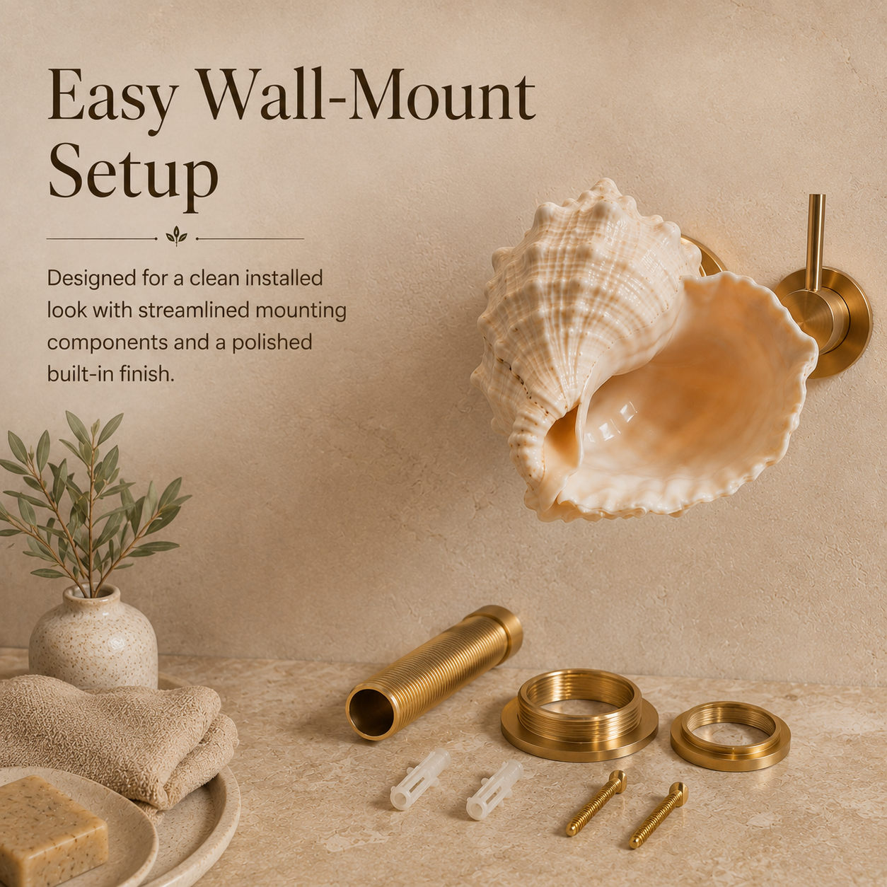 Coastal Seashell Wall-Mount Faucet