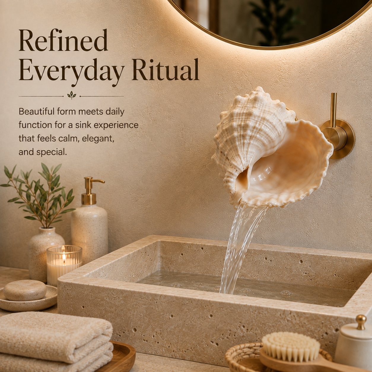 Coastal Seashell Wall-Mount Faucet