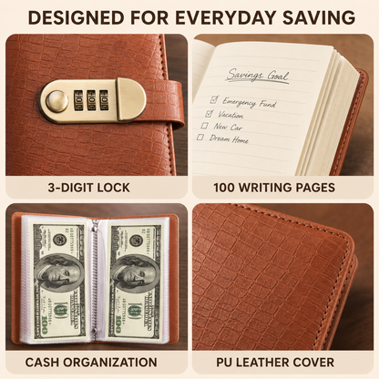 🔥 49% OFF – Lockable A6 Savings Notebook with 3-Digit Combination Lock 💰
