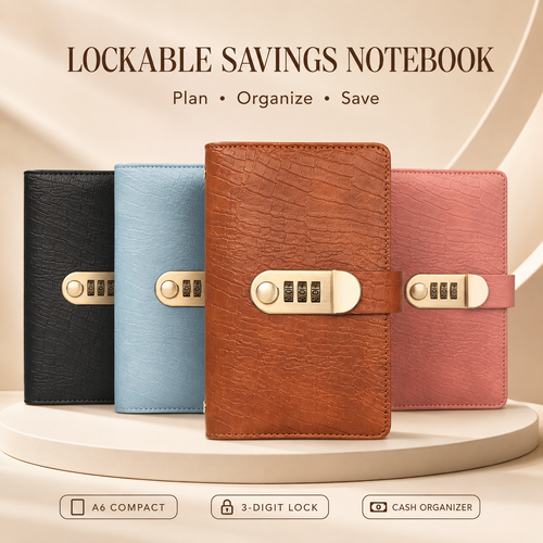 🔥 49% OFF – Lockable A6 Savings Notebook with 3-Digit Combination Lock 💰