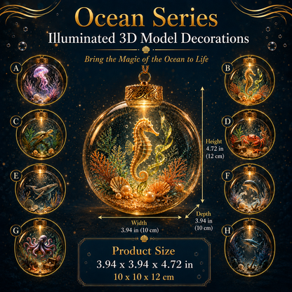 🌊✨Ocean Series Illuminated 3D Model Decorations