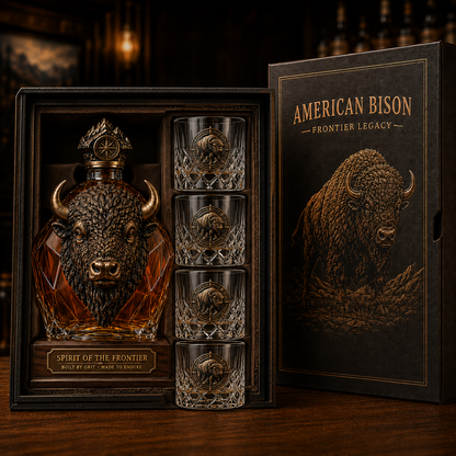 🦬🎁American Bison Frontier Legacy Whiskey Decanter Set