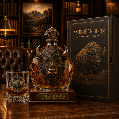 🦬🎁American Bison Frontier Legacy Whiskey Decanter Set