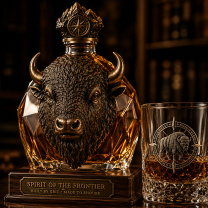 🦬🎁American Bison Frontier Legacy Whiskey Decanter Set