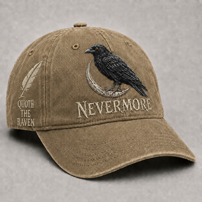 ⬛🐦Nevermore Raven Vintage Cap | Gothic Bird Lover Hat