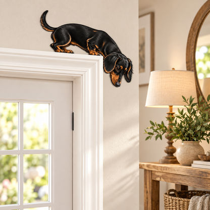 🐶👀 Peeking Pup Doorway Topper – Playful Dog Accent for Pet-Loving Homes