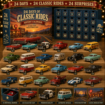 24 Days of American Car Legends Advent Calendar – 24 Die-Cast Collectibles