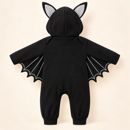 Baby My First Halloween Black Bat Costume Romper with Wing Details