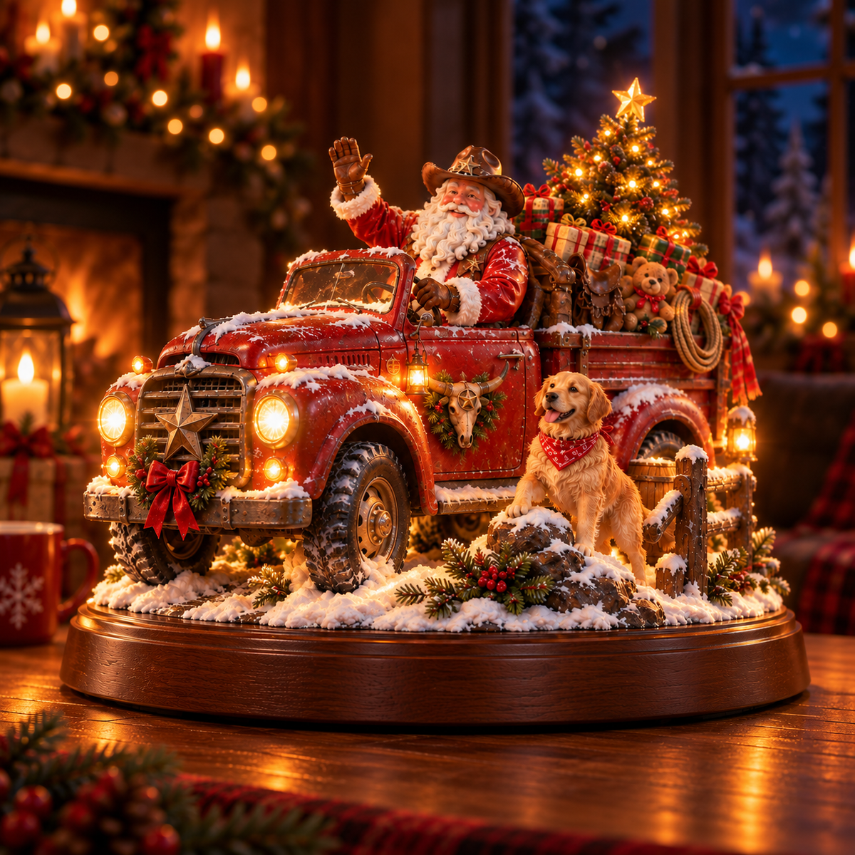 🎅🤠American Christmas Story™ – Santa’s Last Delivery Lighted Western Christmas Keepsake