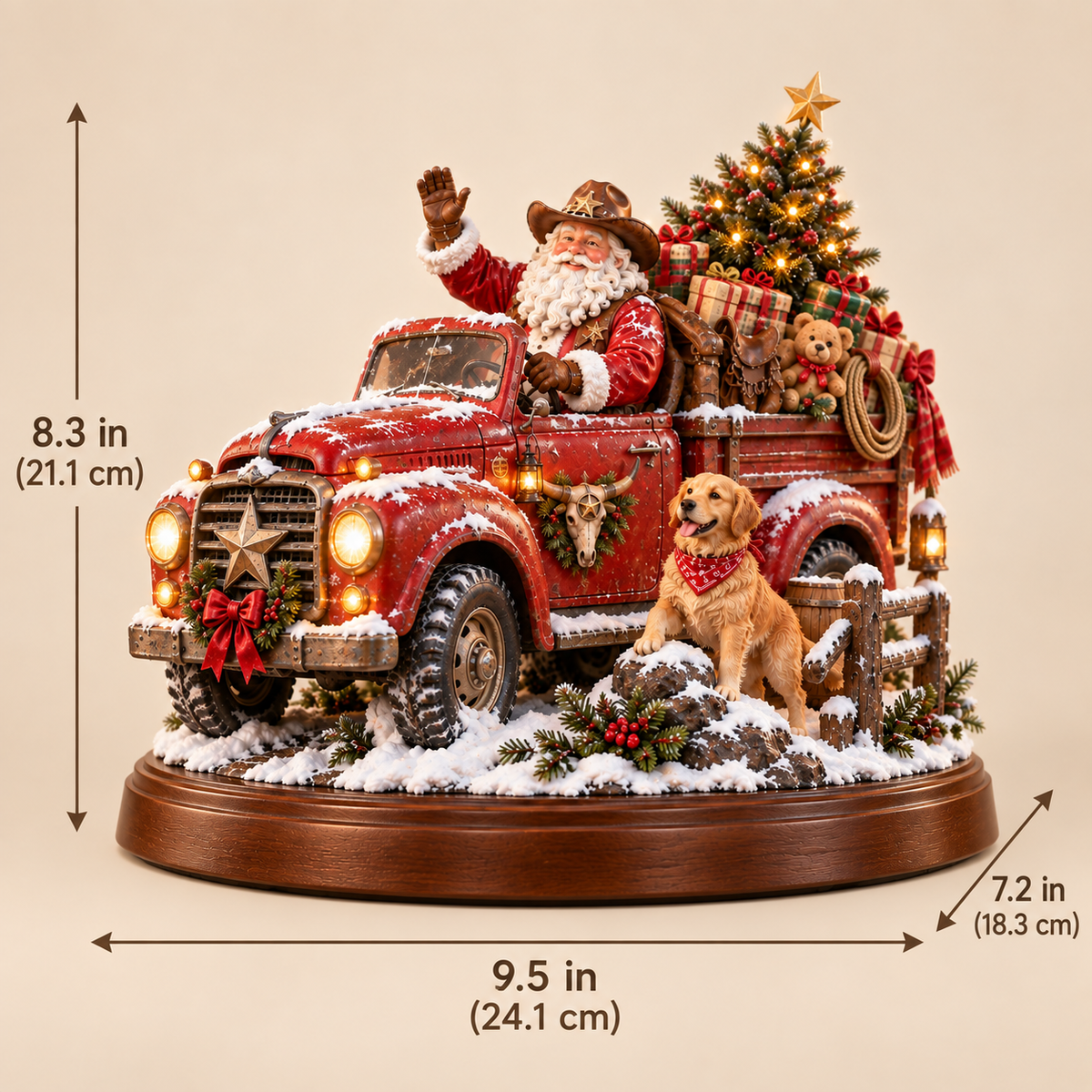 🎅🤠American Christmas Story™ – Santa’s Last Delivery Lighted Western Christmas Keepsake
