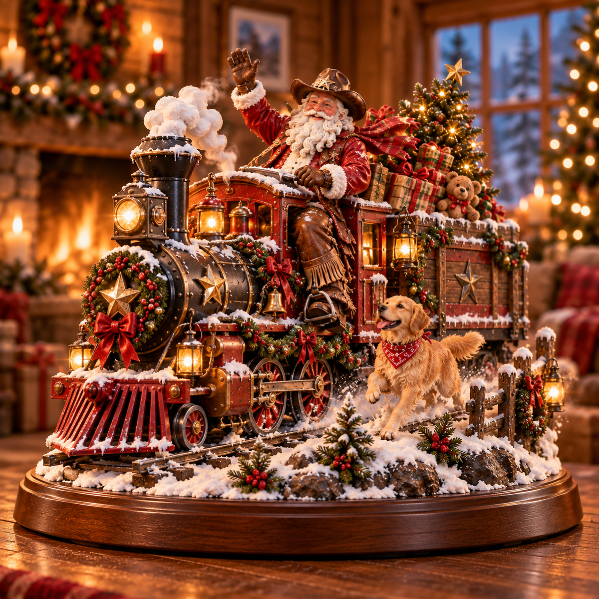 🎅🤠American Christmas Story™ – Santa’s Last Delivery Lighted Western Christmas Keepsake