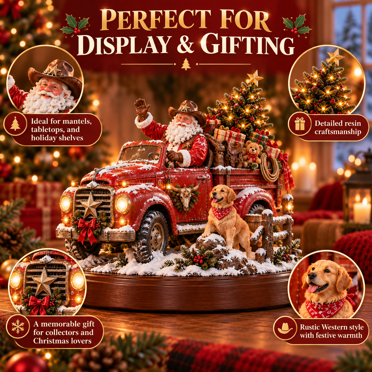 🎅🤠American Christmas Story™ – Santa’s Last Delivery Lighted Western Christmas Keepsake