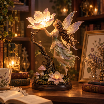 🧚🌺 Glowing Fairy Garden Sculpture – Magical Floral Ambient Light for Cozy Spaces 🌙
