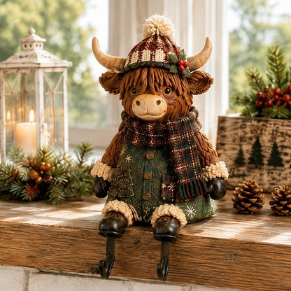 🎄🧦 Festive Mantel Character Stocking Holders – Hidden Hook Christmas Shelf Decor