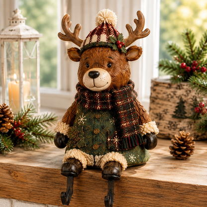 🎄🧦 Festive Mantel Character Stocking Holders – Hidden Hook Christmas Shelf Decor